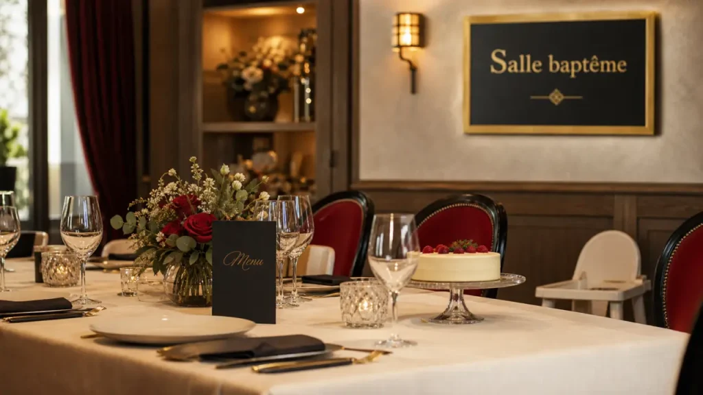 Restaurant pour baptême : salle privative, menus enfants et devis clair