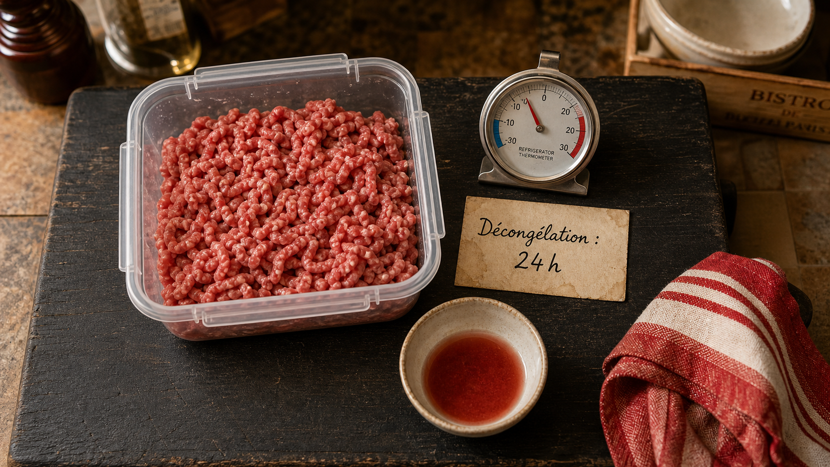 Viande décongelée : combien de temps au frigo, repères 24 h et 3 jours