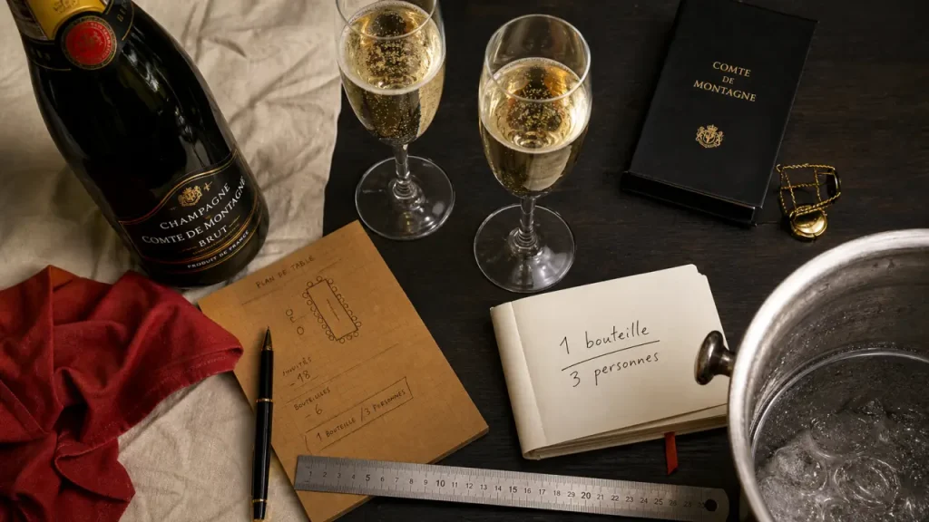 Combien de champagne par personne ? 6 flûtes, 2 coupes et la marge à prévoir