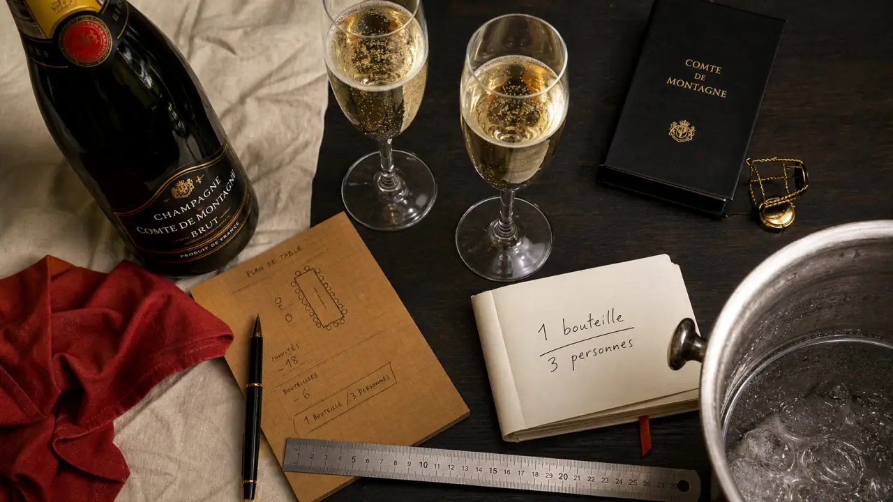 Combien de champagne par personne : 6 flûtes et 2 coupes