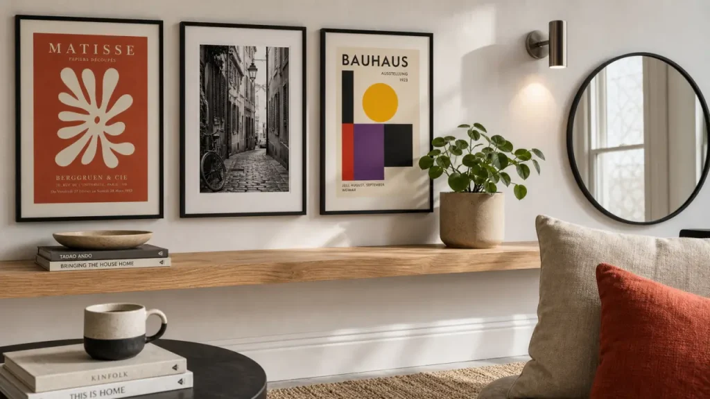 Mur blanc trop vide ? Cadres, étagères et relief pour l’habiller sans surcharge