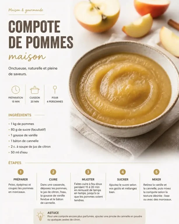 Compote de pommes au Cookeo maison onctueuse dans un bol