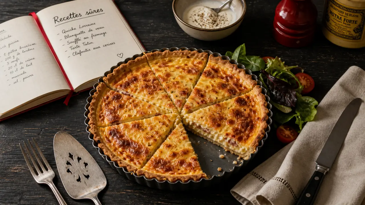 Meilleures recettes de cuisine : quiche lorraine maison et salade verte