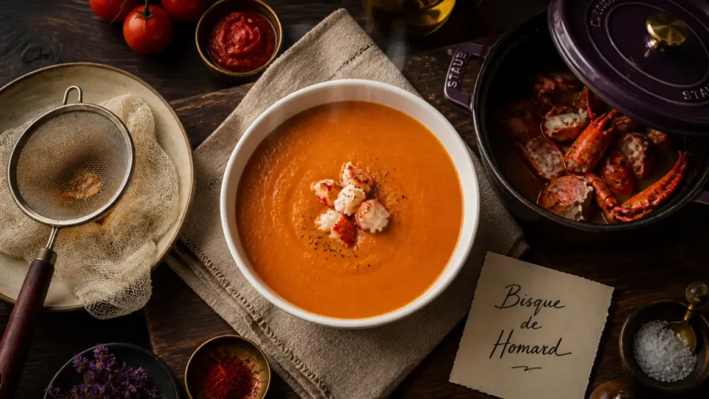 Bisque de homard maison : 1 heure de mijotage et 3 filtrations pour une texture veloutée