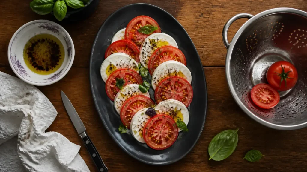Salade mozzarella tomate : l’erreur qui la rend aqueuse et les gestes pour l’éviter