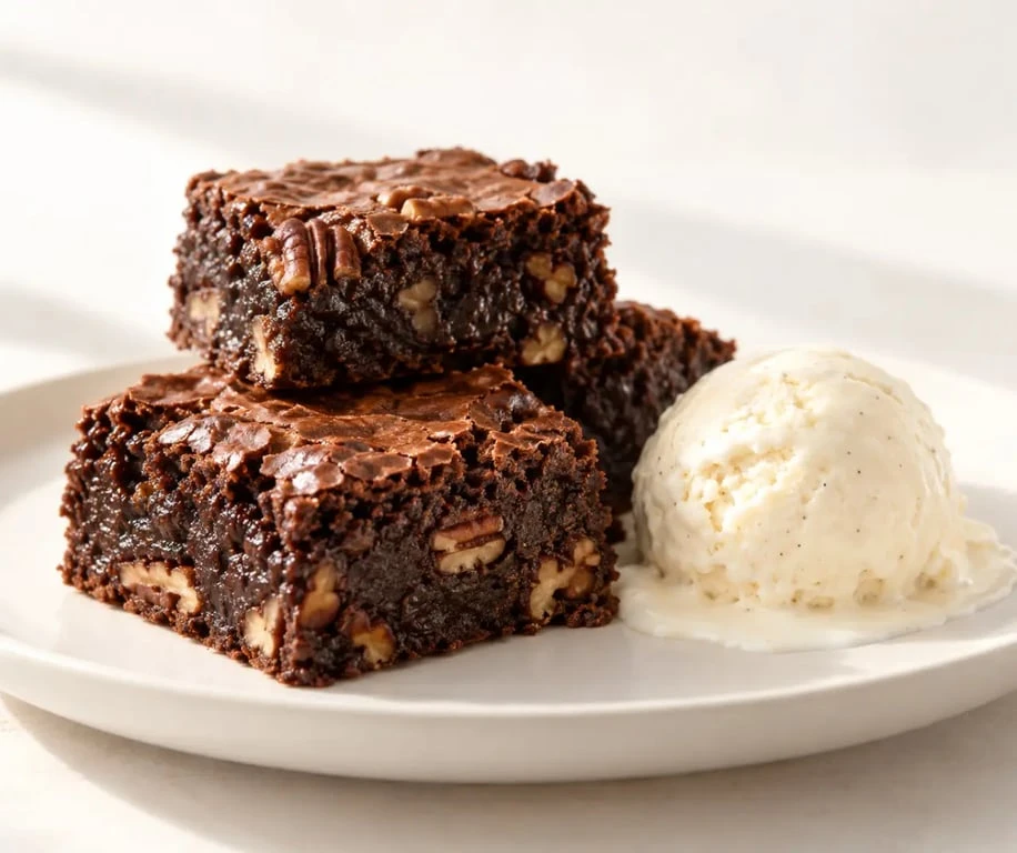 Cuisine americaine recettes : brownie américain fondant aux noix de pécan