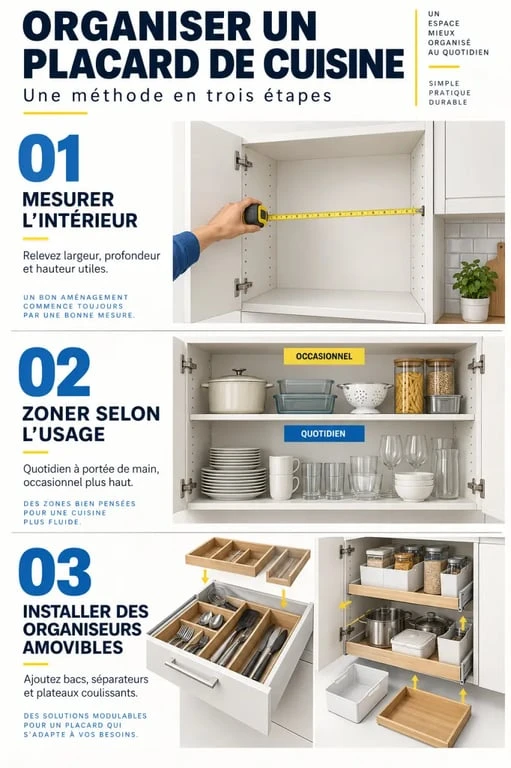 IKEA aménagement placard cuisine : mesurer, zoner et organiser les rangements