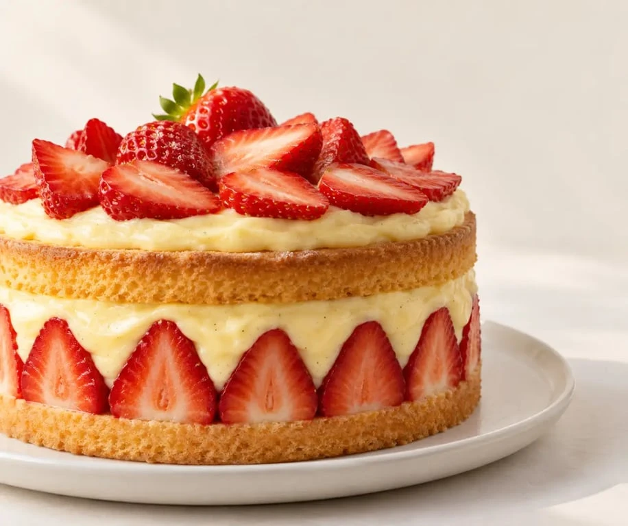 La cuisine d’Annie recettes : fraisier maison aux fraises et à la crème pâtissière