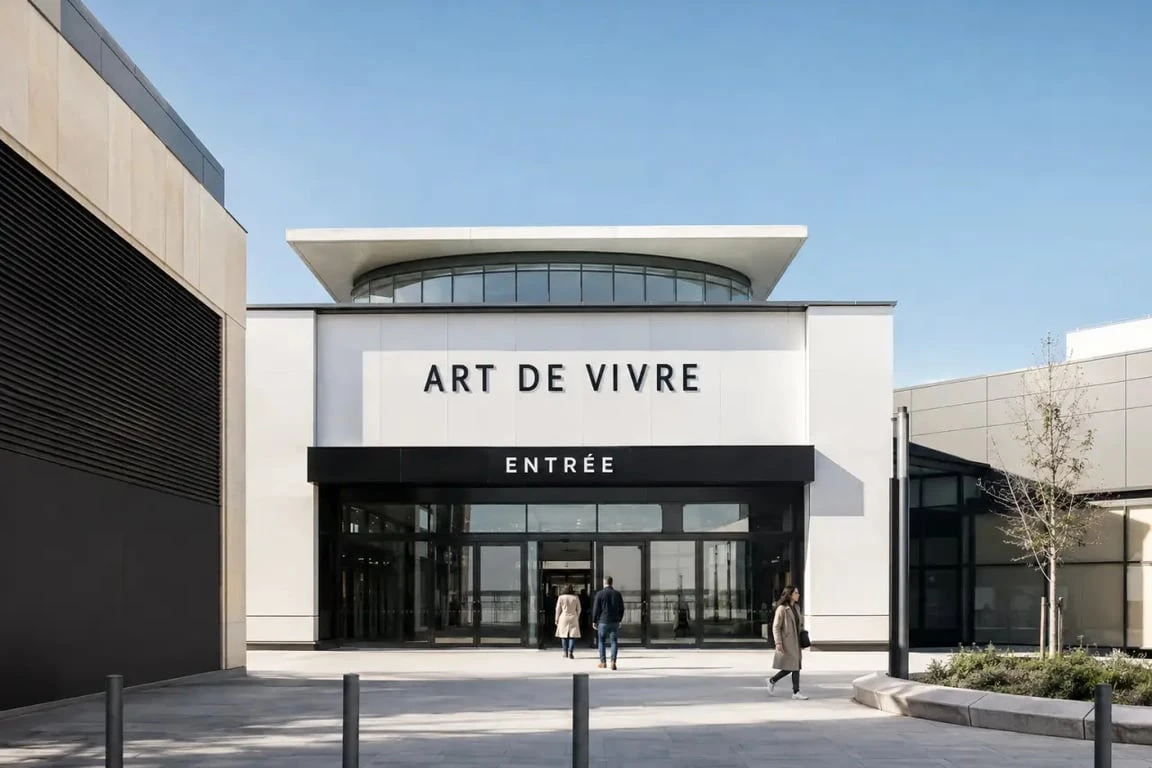 Art de vivre boutique : vue extérieure du centre commercial Art de Vivre à Éragny