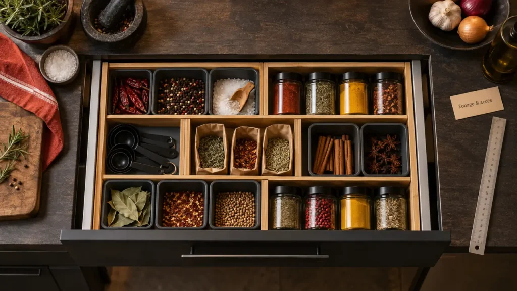 IKEA et aménagement du placard de cuisine : chaque accessoire à la bonne place