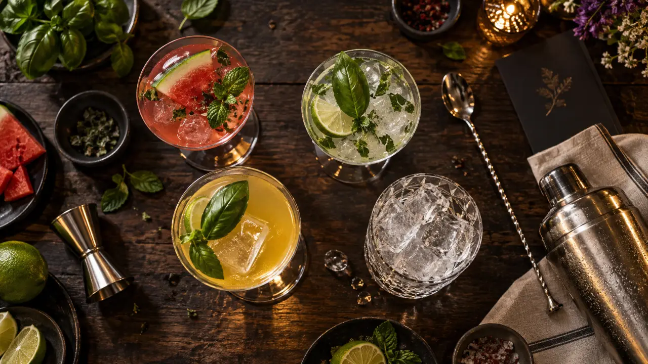 Cocktail ete 2025 aux bulles et herbes, moins de sucre