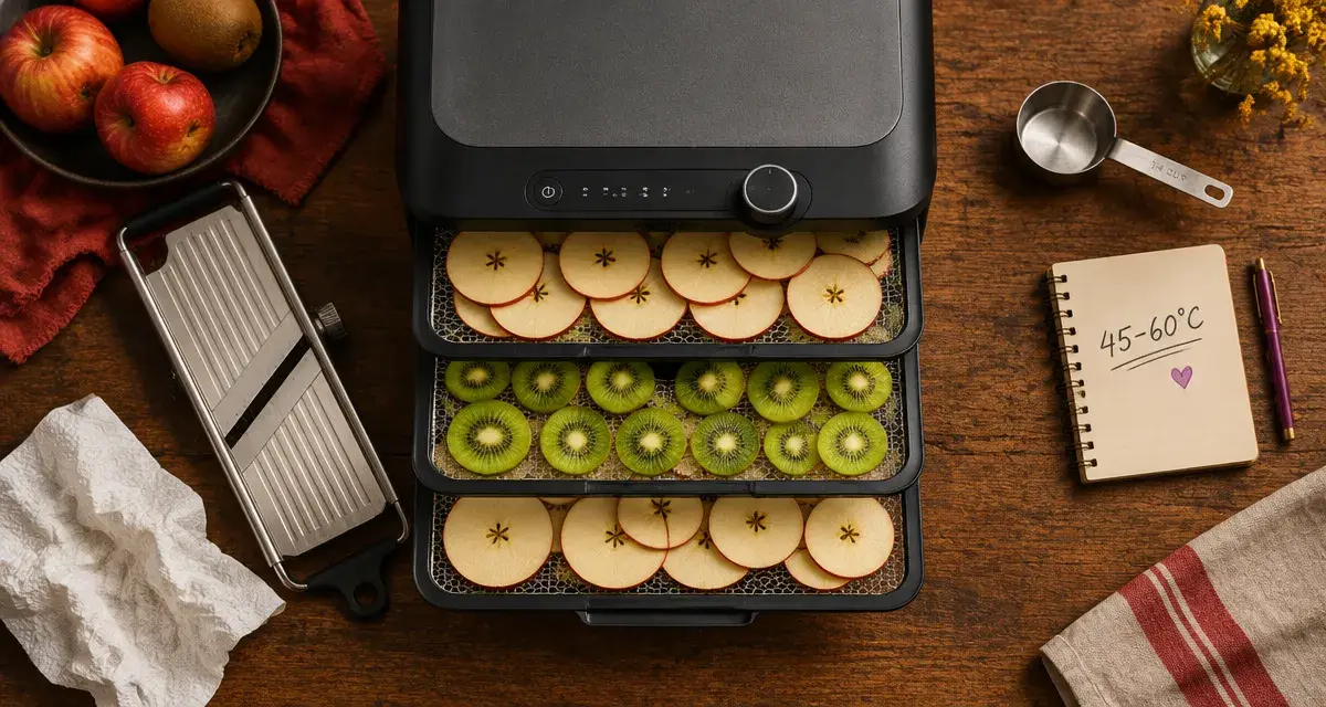 Comment faire sécher des fruits au déshydrateur alimentaire : rondelles à 55 °C