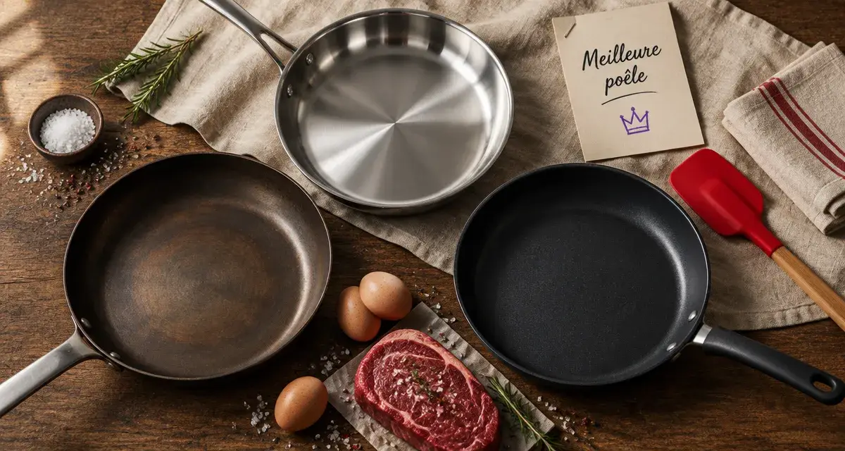 Poele meilleure : inox pour saisir, antiadhésive pour œufs, fonte pour mijoter
